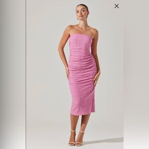 ASTR Galia Strapless Midi Dress
